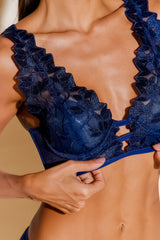 MINI CORSELET LACE OBSESSION NAVY BLUE