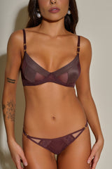 CALCINHA TULE VAZADA OASIS MOCHA